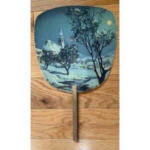 Vintage HAND FAN John W. Leonard & Son Collectible Scenic View